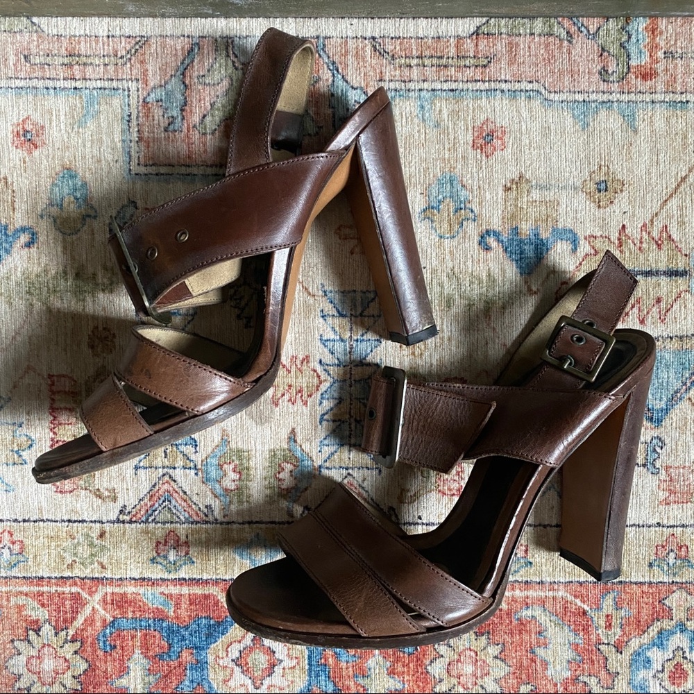 MARNI DESIGNER SLINGBACK ADJUSTABLE BUCKLE OPEN TOE SANDALS HEELS PALERMO